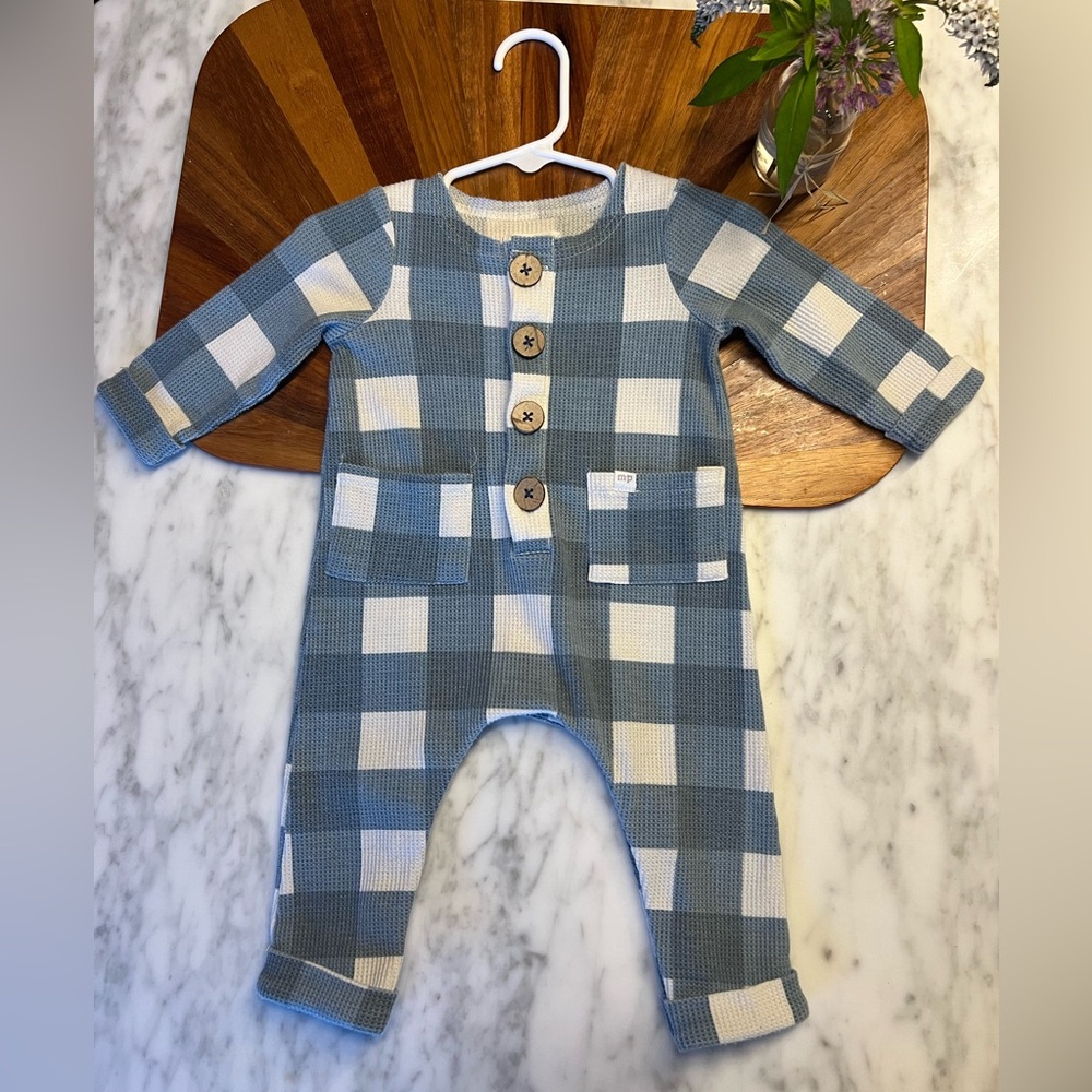 Mudpie Waffle Gingham print bodysuit